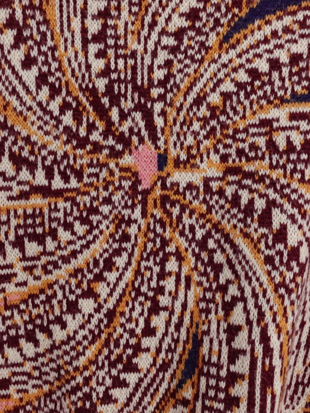 FARM RIO Multicolor Tropical Jacquard Knit Sweater Crew Neck Pink Purple Size M - Picture 3 of 6